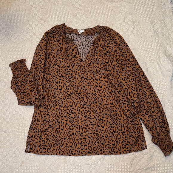 Maurices Tops - Maurices Brown Leopard Print Blouse